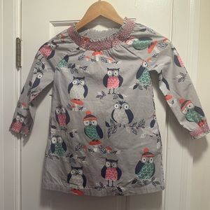 Mini Boden Owl Dress, Size 4-5